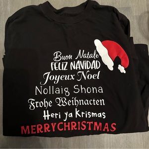 HOLIDAY MERRY CHRISTMAS LONG SLEEVE CREW NECK